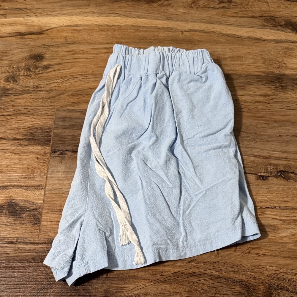 Light Blue Skirt with White Drawstring